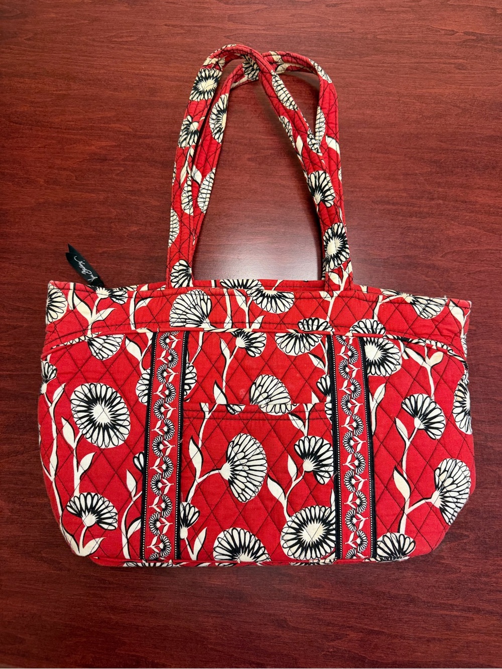 Vera Bradley Red Floral Quilted Tote